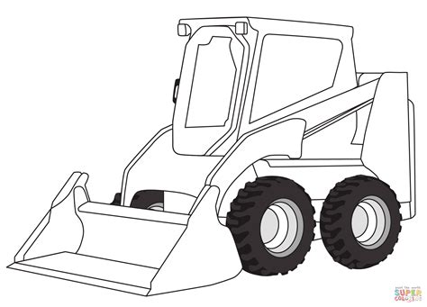 Skid Steer Construction Vehicle Coloring Page